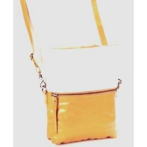 Latico Genuine Leather Color Block Crossbody Fold Over Bag White Gold